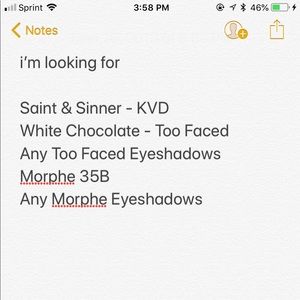 LOOKING FOR / WILL TRADE FOR